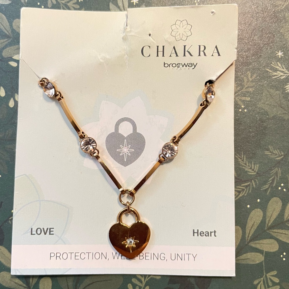 Broadway Love Chakra Heart Bracelet Rose Gold- Quartz Crystals New - 6.5” Small